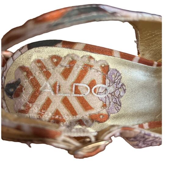 Aldo open toed espadrille sling back floral print heels size 6 - Picture 9 of 10
